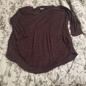Maurice's 3/4 sleeve purple sweater size L
